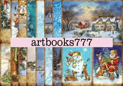 Vintage christmas-2, winter, scrapbooking set, digital download, digital paper, journal