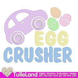 Crushing Eggs Easter Truck Egg Monster Truck Car With Eggs Easter shirt for Boys Design for Machine Embroidery