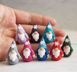 Miniature Christmas Gnome / Fairy Garden Gnome figurine / Gnome gift / Scandinavian Gnome / tiny clay gnome handmade