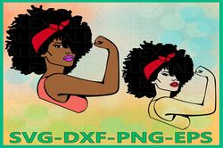 Afro Woman svg, Rosie SVG, Rosie the riveter SVG, Woman Clip