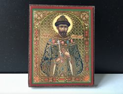 The last Russian emperor, Nicholas II | Lithography print mounted on wood | Size: 3" x 2,5"