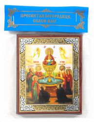 The life-giving source the Living source wooden icon compact size 2.3x3.5" orthodox gift free shipping Orthodox store