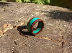 Irish green wood ring Handmade wooden rings Men wood rings