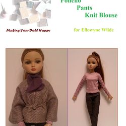The Poncho set Sewing pattern for Tonner 16" Ellowyne Wilde Doll with tutorial