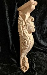 Large corbel Wooden Carved console Wall corbel Shelf wooden lion griffin Tv shelf 1pc
