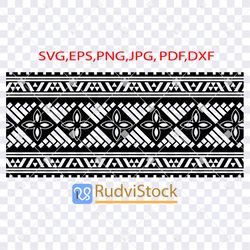 Tattoo Svg. Weaving tribal stencil Polynesian seamless pattern design
