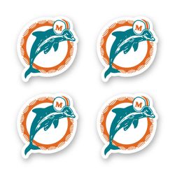 Miami Dolphins Retro Logo Decal Set of 4 by 3 in each Die Cut Vinyl Sticker Car