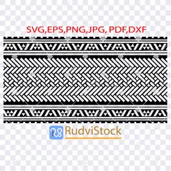 Tattoo Svg. Pollynesian Samoan seamless border pattern design