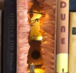 Book nook shelf insert sand dune Bookshelf diorama Fantasy booknook finished Miniature Mini world Library decor