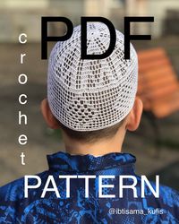Mens short kufi cap crochet - PDF pattern