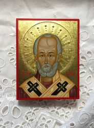 Nicholas | Hand painted icon | Jewelry icon | Miniature icon | Orthodox icon | Byzantine icon | Religious icon