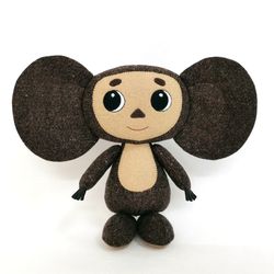 Cheburashka plush doll, handmade wool toy