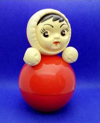 Vintage Soviet Musical Toy Roly Poly. Russian Doll Anime