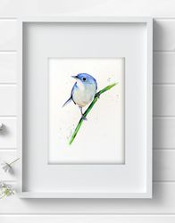 Original watercolor painting 8x11 inches bird wall room decor art by Anne Gorywine