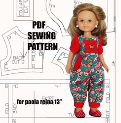 Sewing pattern and instruction for Paola Reina doll, jumpsuit for doll, doll clothes, Paola Reina jumpsuit