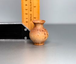 Small wooden vase made of Korel birch for dried flowers, oll vase for girls