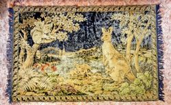 Vintage Gobelin Carpet Australia. Tapestry carpet Kangaroo. Koala