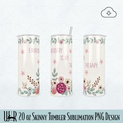 Embroidery is my Therapy 20 oz Tumbler Sublimation PNG t0036