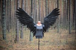 Angel wings costume, cosplay wings, flexible wings, Halloween wings, black wings