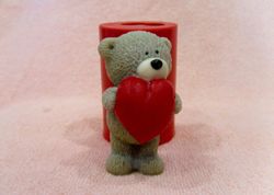 Teddy bear with a heart - silicone mold