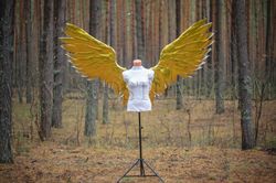Angel wings costume, cosplay wings, flexible wings, gold wings