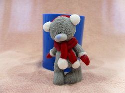 Teddy Bear wearing earmuffs - silicone mold