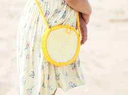 Handmade purse, girl gift, crochet handbag, toddler gift, lemon bag, lemon accessory
