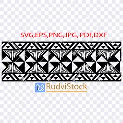 Tattoo Svg. Polynesian tribal pattern seamless border