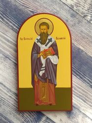Basil the Great | Hand painted icon | Orthodox icon | Religious icon | Christian supplies | Orthodox gift | Holy icon