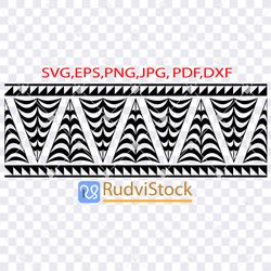Tattoo Svg. Tongan tattoo tribal seamless border pattern