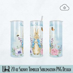 Peter Rabbit Tumbler Sublimation PNG Design t0034