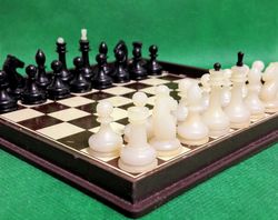 Vintage Soviet Magnetic Travel chess. Pocket chess.Road chess USSR