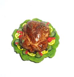 Dollhouse miniature 1:12 baked chicken