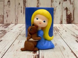 Girl with puppy- silicone mold
