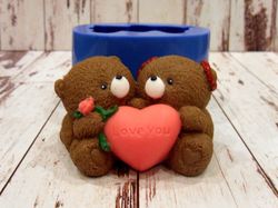 Teddy bears in love 2- silicone mold