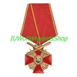 Order of St. Anne III class with upper swords. Russian empire. Copy LUX
