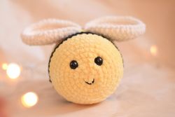 wasp plush, bee happy chubby bee plush toy, bumblebee gifts, wasp lovers gift, bee gifts by KnittedToysKsu