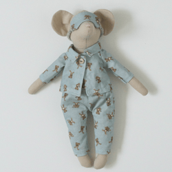 Textile Mouse, Rag Mouse, Fabric Mouse, Nice Mouse, Mouse boy, Handmade Mouse, Stuffed Mouse, Mouse in pyjama set