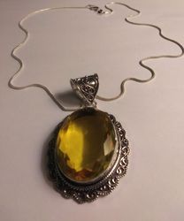 Stunning 925 Sterling Silver Citrine Necklace