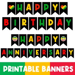 Printable Jamaican Banner | Jamaican Birthday Decor | Rasta Decor | One and Loved | First Birthday | Jamaica | One Love