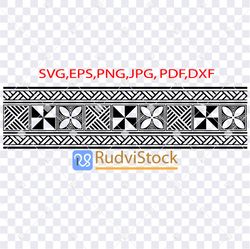 Tattoo Svg. Tongan border digital stencil
