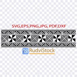 Tattoo Svg. Tongan border seamless stencil