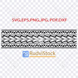 Tattoo Svg. Polynesian pattern tribal tattoo border