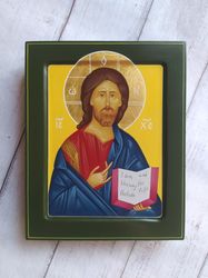 Jesus Christ Pantokrator | Hand-painted icon | Religious gift | Orthodox icon | Christian gift | Byzantine icon | Holy