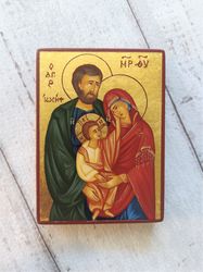Holy Family | Mother of God | Virgin Mary | Christian saints | religious gift | Hand painted icon