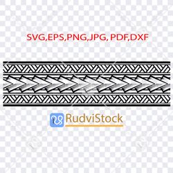 Polynesian tattoo sketch design. Tribal Svg. Samoan tribal tattoo design border