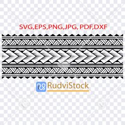 Polynesian tattoo line vector design. Tribal Svg. Samoan tribal tattoo design band pattern