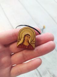 Saint Pelageya | Icon necklace | Wooden pendant | Jewelry icon | Orthodox Icon | Christian saints
