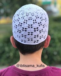 Short kufi cotton hats crocheted unisex