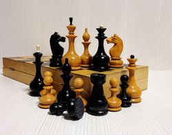 Vintage Russian Wooden Chess.Antique Soviet chess. Chess USSR